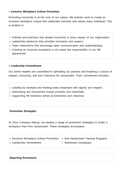 Free Workplace Harassment Prevention & Response Manual HR Template to Edit Online