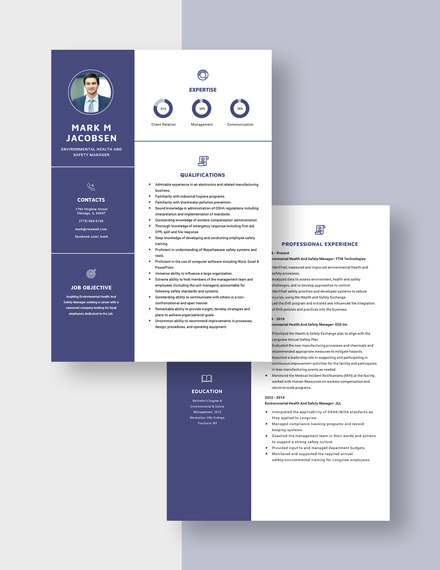 Environmental Health And Safety Manager Resume Download