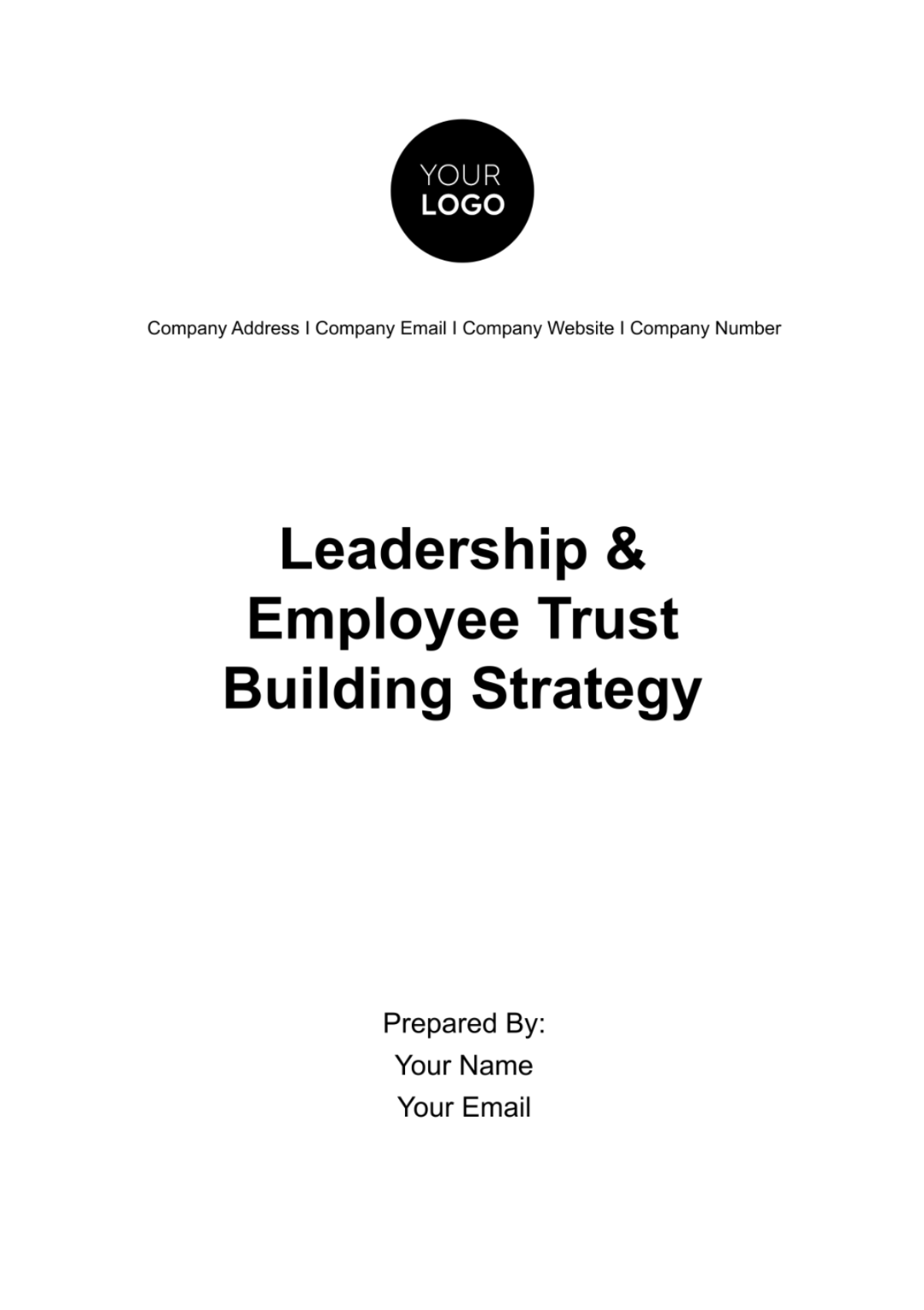 Leadership & Employee Trust Building Strategy HR Template