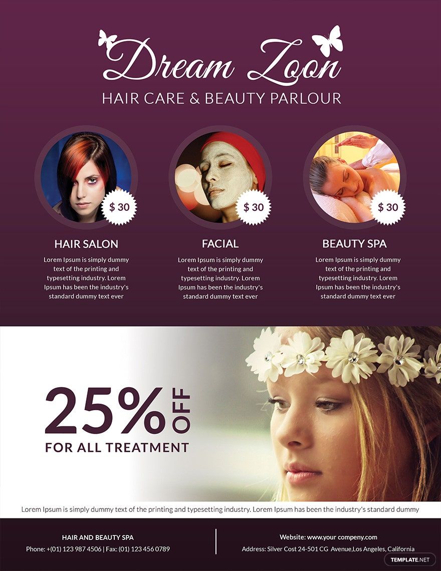 Hair Salon and Beauty Care Flyer Template