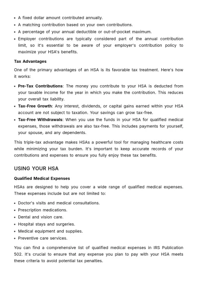 Free Health Savings Account (HSA) Guide HR Template to Edit Online