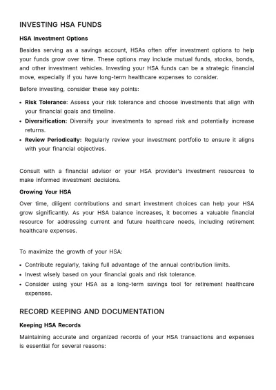 Free Health Savings Account (HSA) Guide HR Template to Edit Online