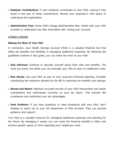 Free Health Savings Account (HSA) Guide HR Template to Edit Online