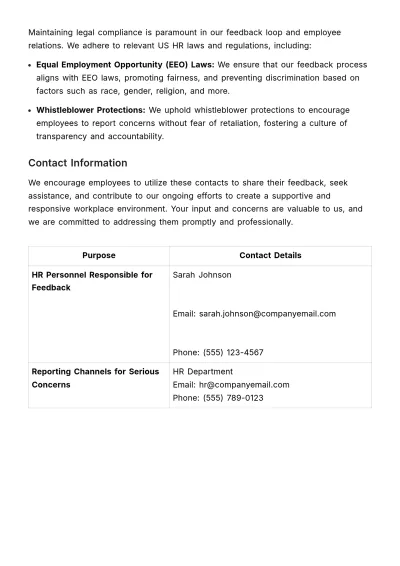Free Employee Relationship Feedback Loop Manual HR Template to Edit Online