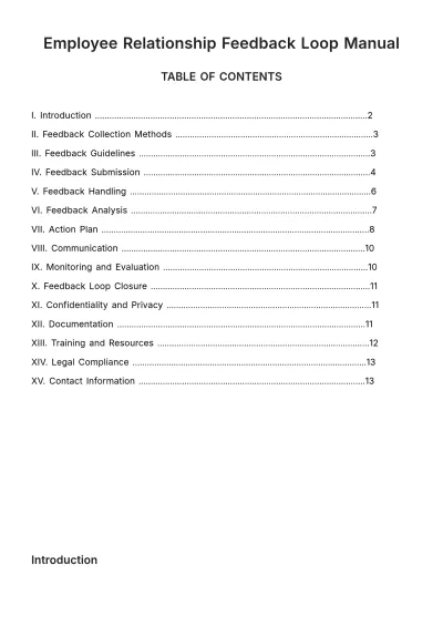 Free Employee Relationship Feedback Loop Manual HR Template to Edit Online
