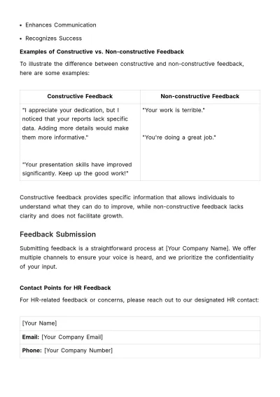 Free Employee Relationship Feedback Loop Manual HR Template to Edit Online