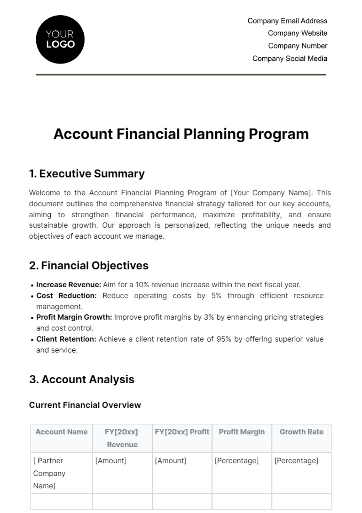 Account Financial Planning Program Template - Edit Online & Download