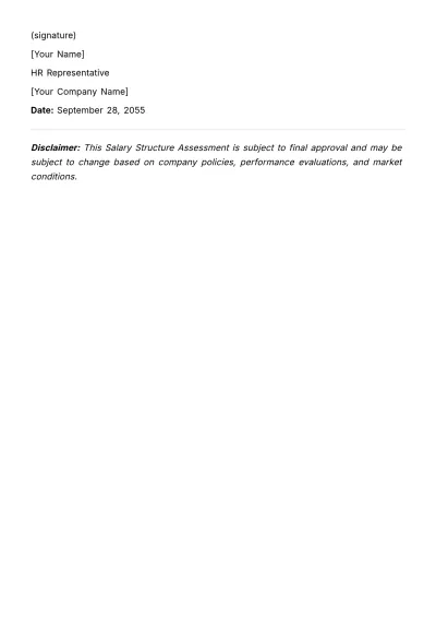 Free Salary Structure Assessment HR Template to Edit Online