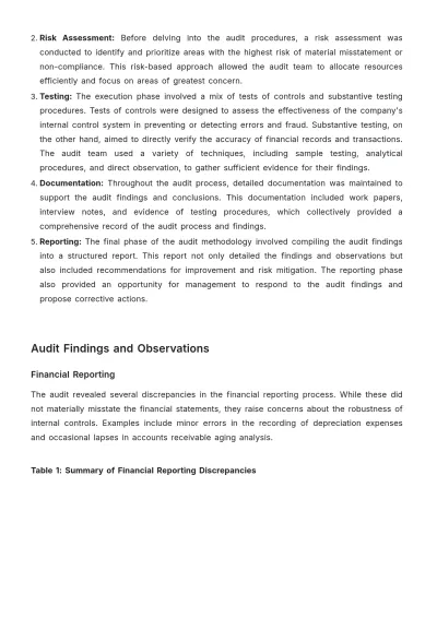 Free Annual Internal Audit Accounting Report Template to Edit Online