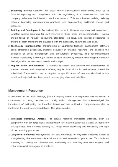 Free Annual Internal Audit Accounting Report Template to Edit Online