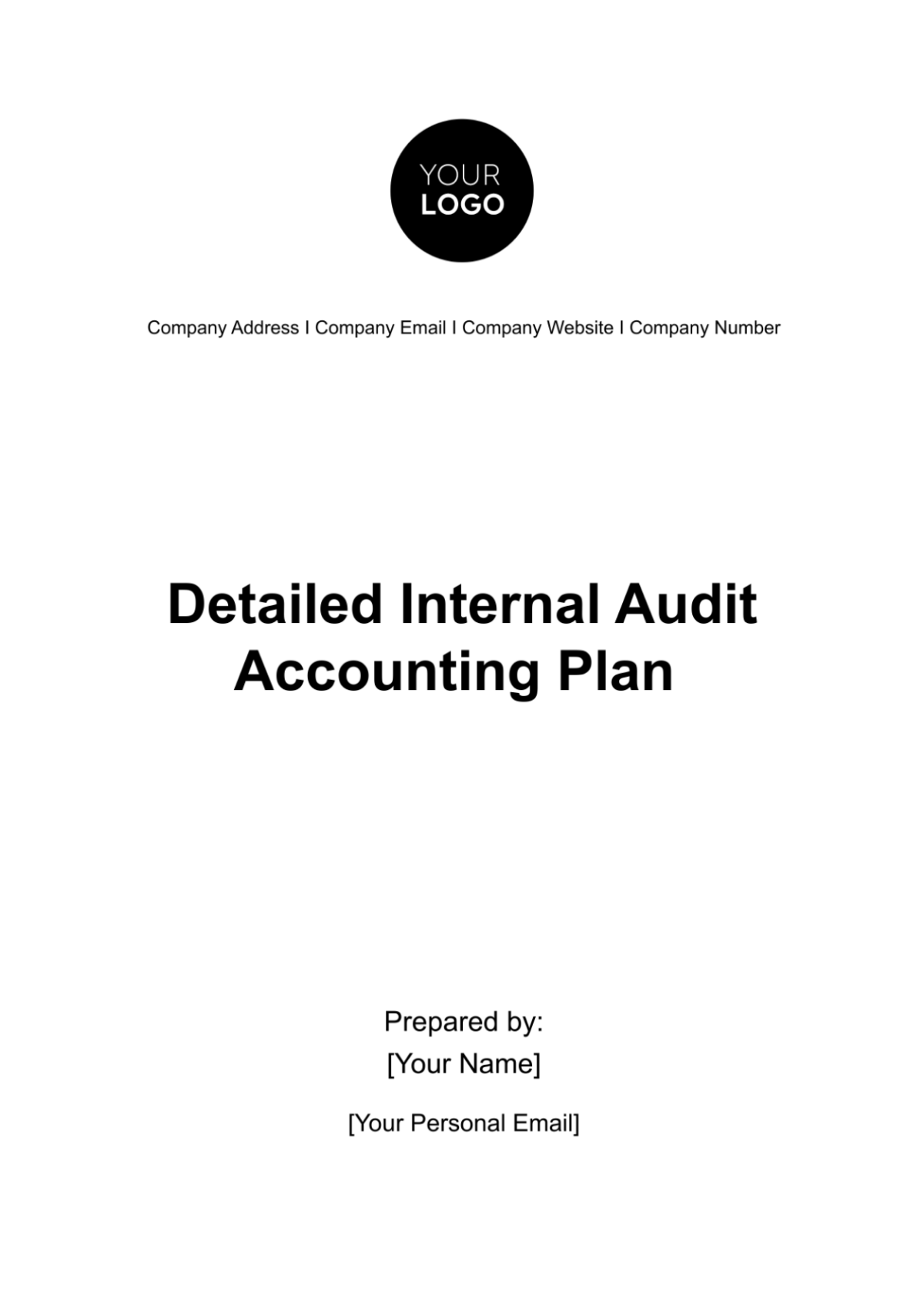 Detailed Internal Audit Accounting Plan Template