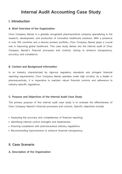 Free Internal Audit Accounting Case Study Template to Edit Online