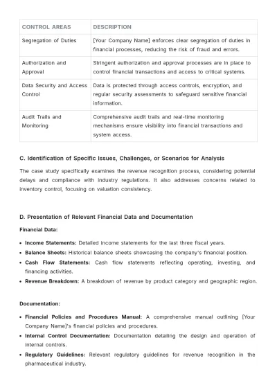 Free Internal Audit Accounting Case Study Template to Edit Online