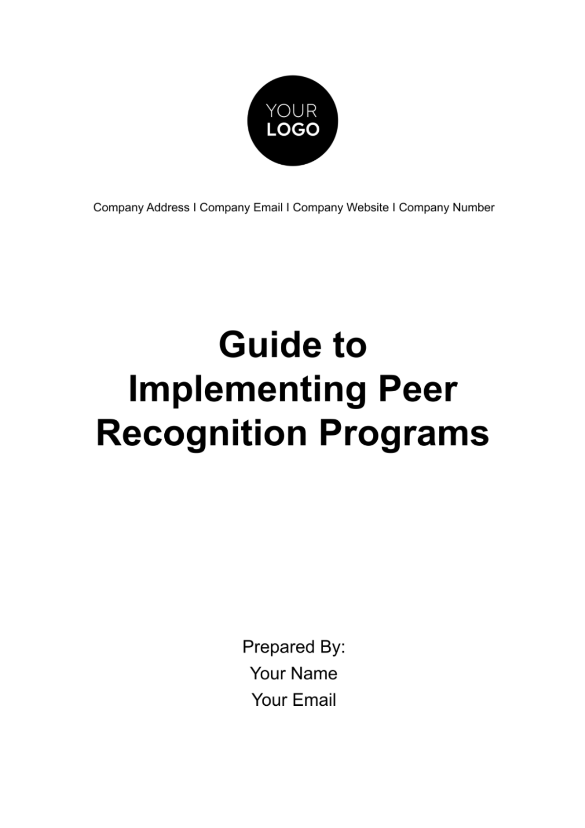 Guide to Implementing Peer Recognition Programs HR Template