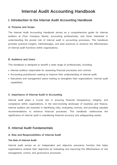 Free Internal Audit Accounting Handbook Template to Edit Online