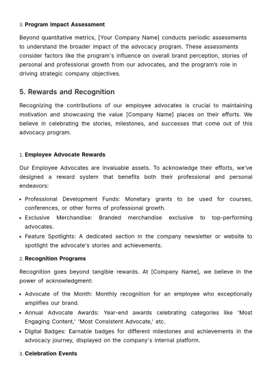 Free Comprehensive Employee Advocacy Program Manual HR Template to Edit Online