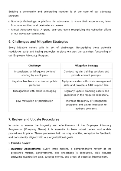 Free Comprehensive Employee Advocacy Program Manual HR Template to Edit Online