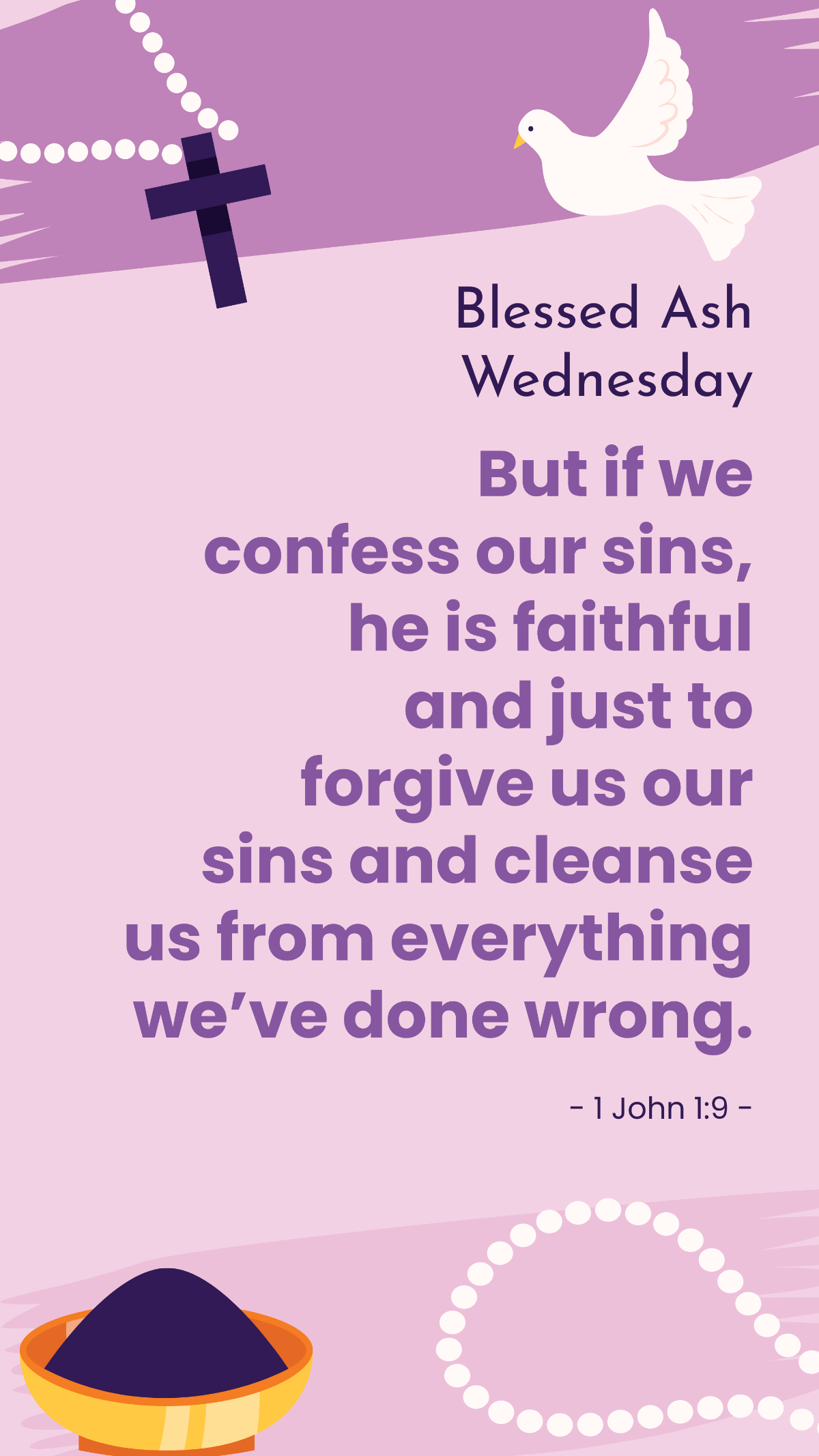 Ash Wednesday Inspirational Quote Template