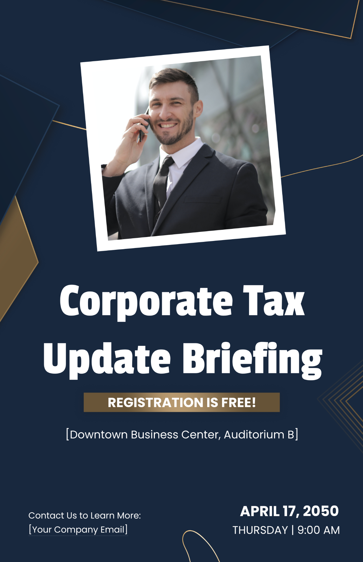 Free Corporate Tax Update Briefing Poster Template
