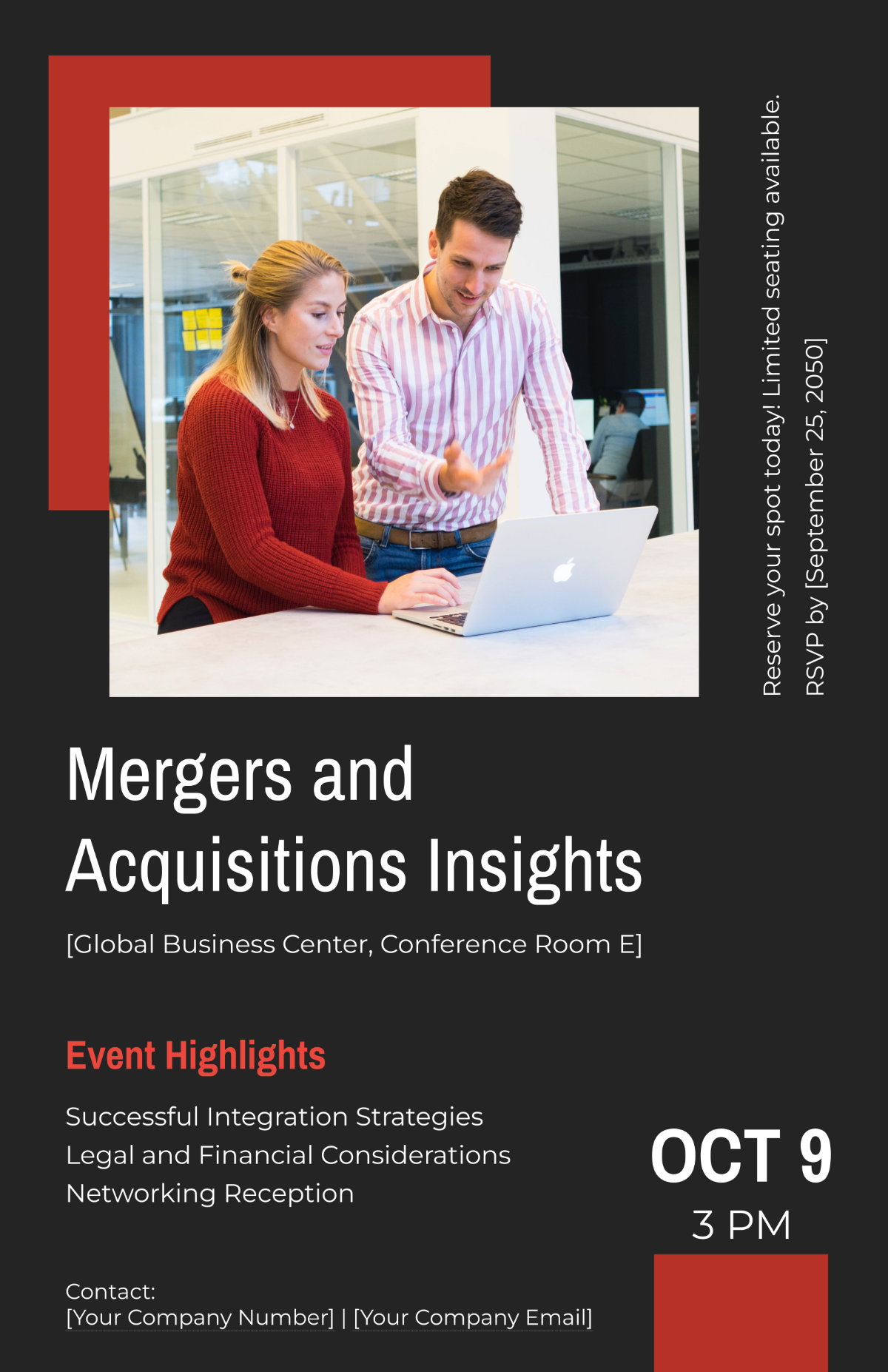 Free Mergers and Acquisitions Insights Poster Template