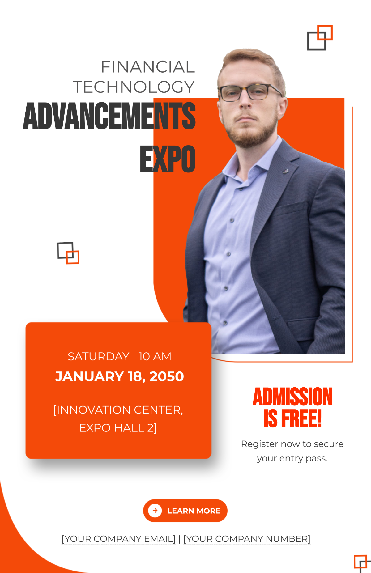 Free Financial Technology Advancements Expo Poster Template