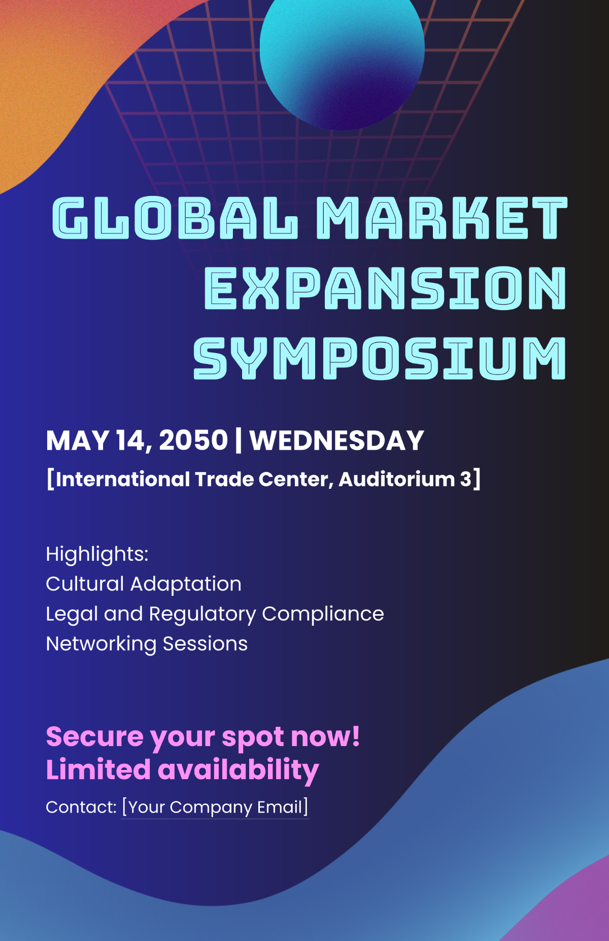 Free Global Market Expansion Symposium Poster Template