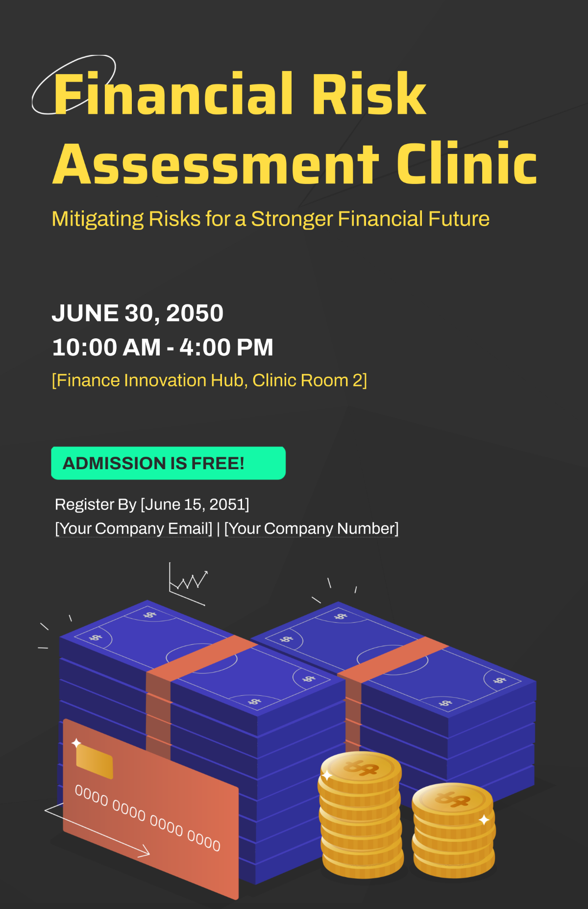 Free Financial Risk Assessment Clinic Poster Template