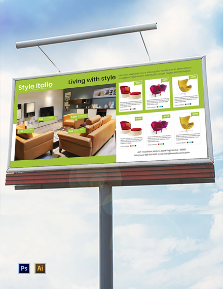 Furniture Store Billboard Template - Illustrator, PSD | Template.net