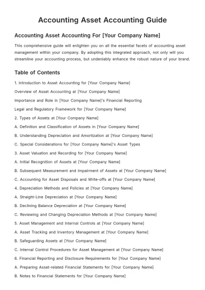 Free Accounting Asset Accounting Guide Template to Edit Online