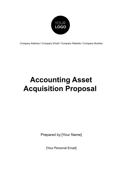 Free Accounting Asset Acquisition Proposal Template to Edit Online