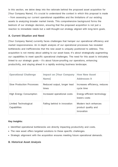 Free Accounting Asset Acquisition Proposal Template to Edit Online