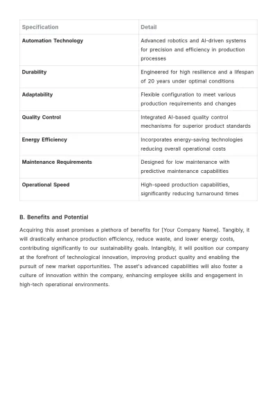 Free Accounting Asset Acquisition Proposal Template to Edit Online