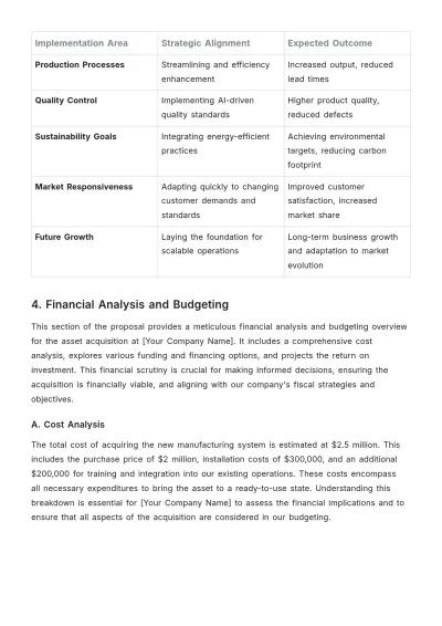 Free Accounting Asset Acquisition Proposal Template to Edit Online