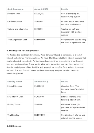 Free Accounting Asset Acquisition Proposal Template to Edit Online