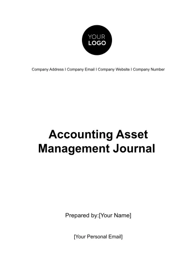 Free Accounting Asset Management Journal Template to Edit Online