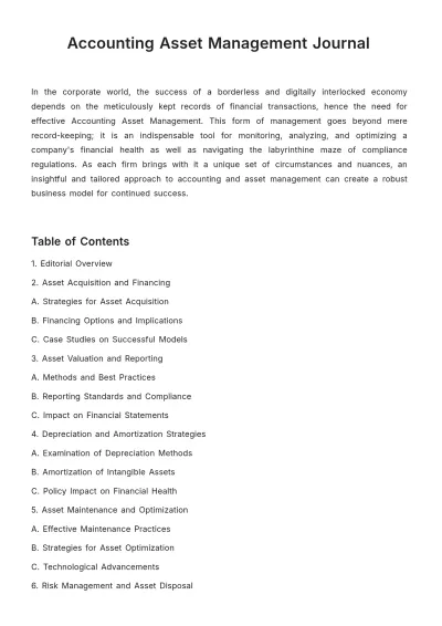 Free Accounting Asset Management Journal Template to Edit Online