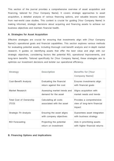Free Accounting Asset Management Journal Template to Edit Online
