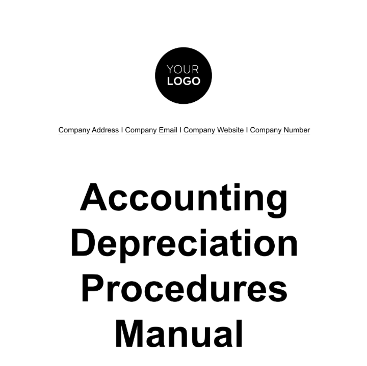 Accounting Depreciation Procedures Manual Template