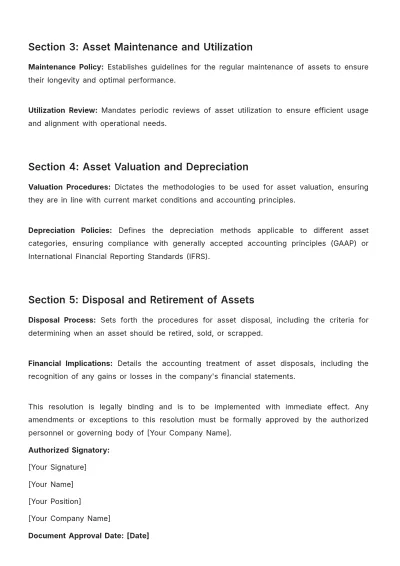 Free Accounting Asset Resolution Template to Edit Online