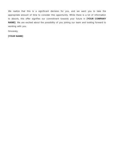 Free Basic Offer of Employment Letter Template to Edit Online