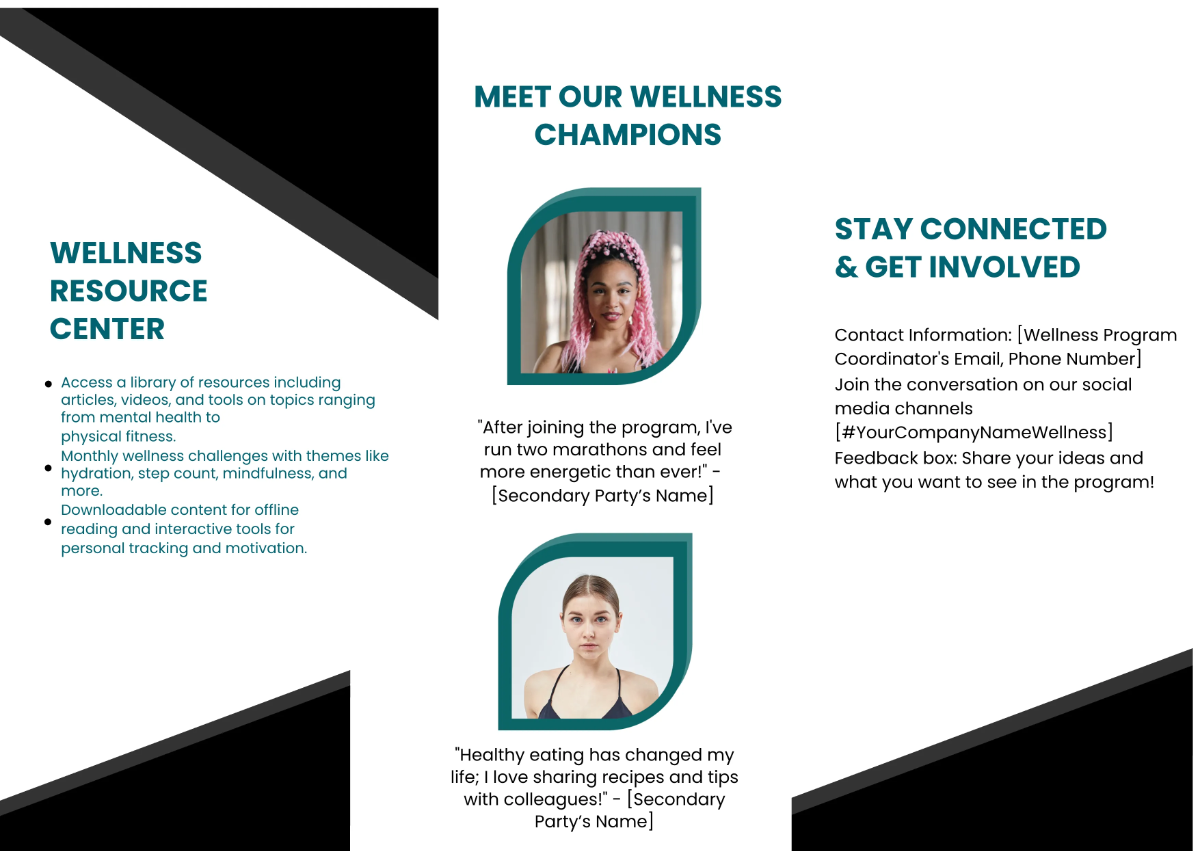 Free Health and Wellness Program Pamphlet Template to Edit Online