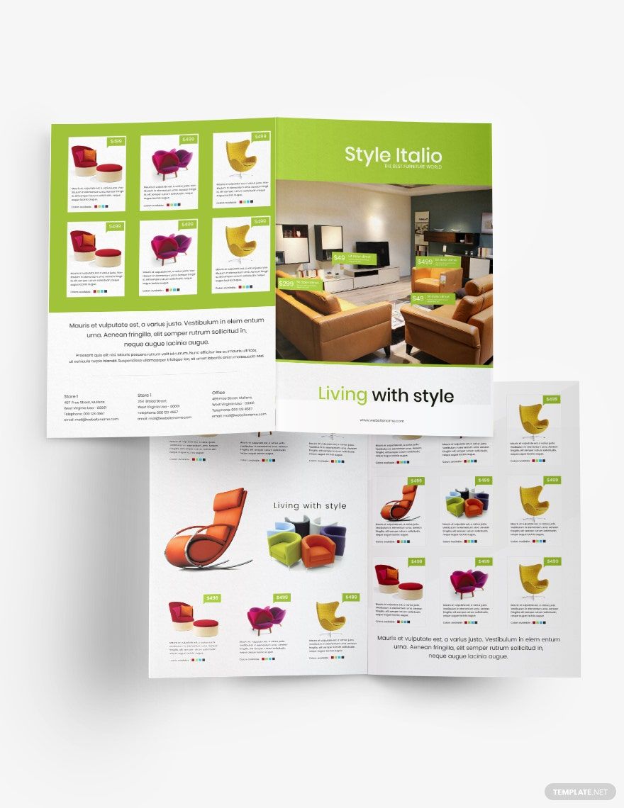 Sample Furniture Store Bi-Fold Brochure Template