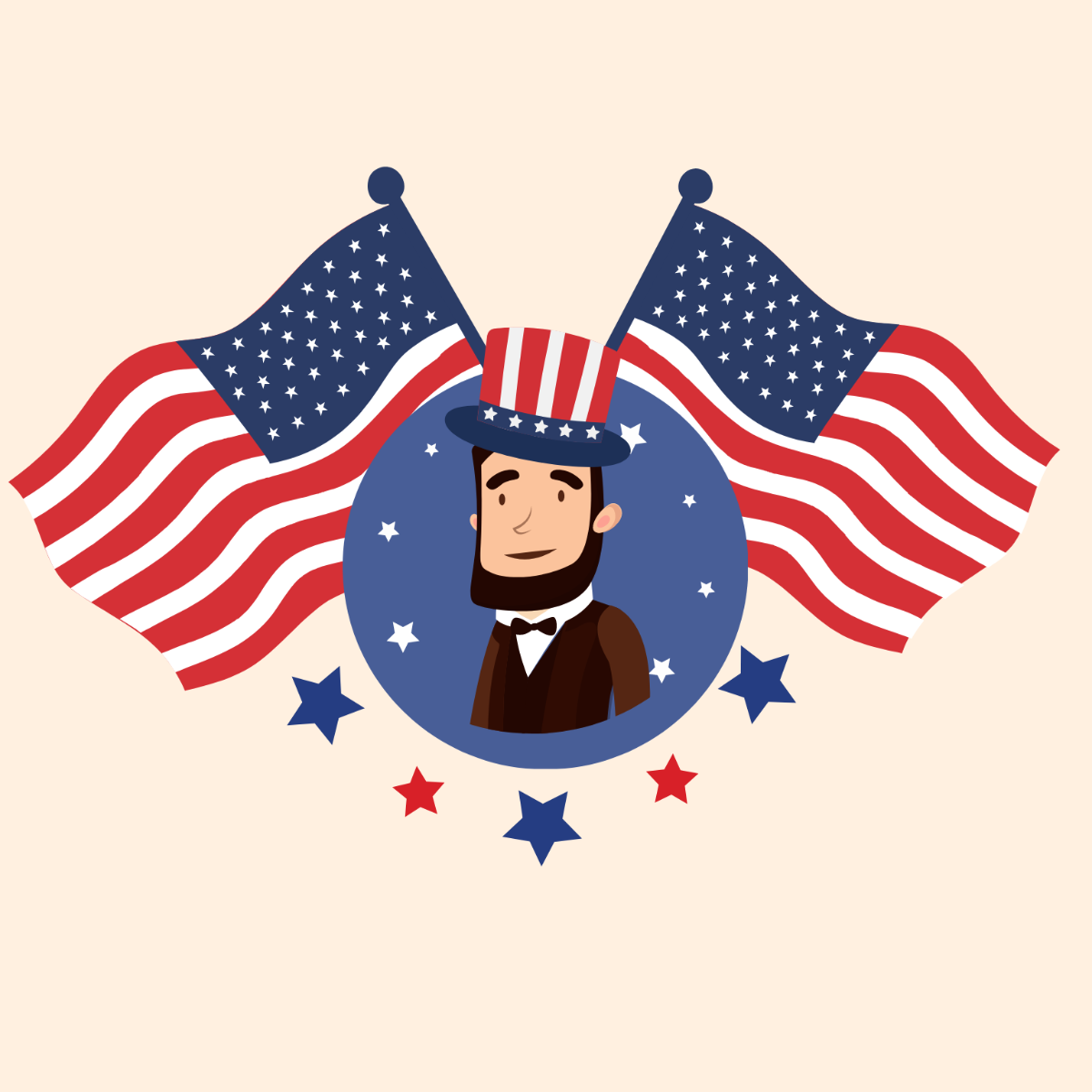 Happy President's Day Clipart Template