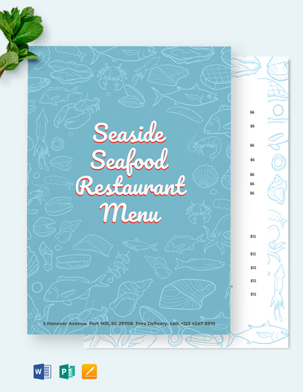 82 FREE Seafood Menu Templates Customize Download Template