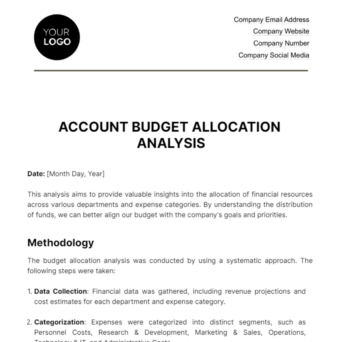 Account Budget Allocation Analysis Template - Edit Online & Download ...