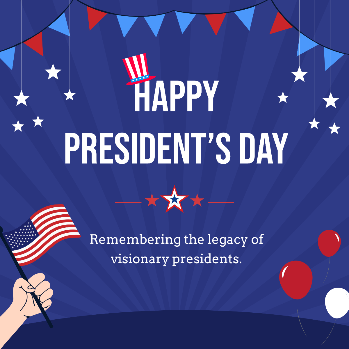 Happy President's Day Social Media Post Template