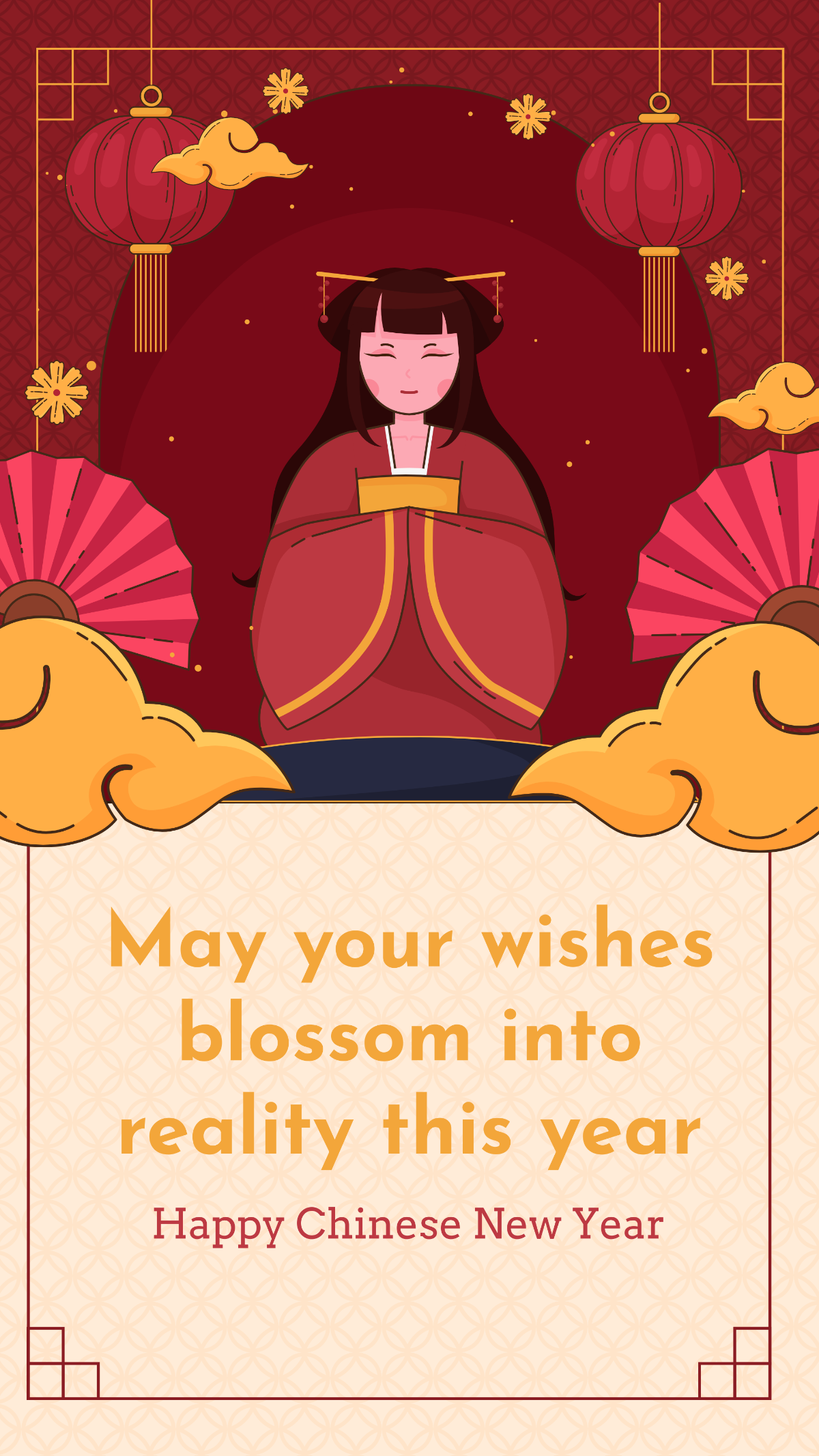 Chinese New Year Wishes Quotes Template