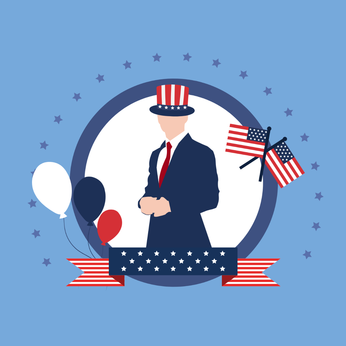 President's Day Holiday Clipart Template