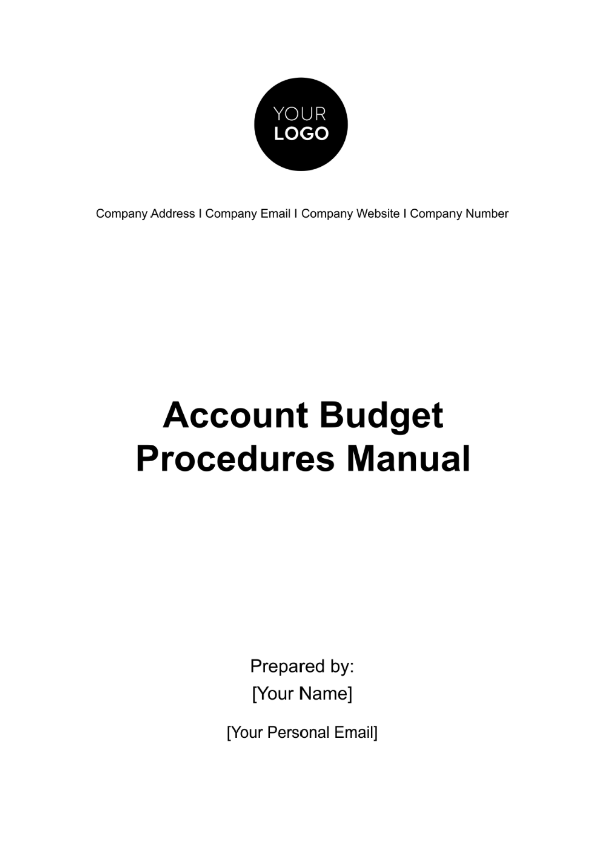 Account Budget Procedures Manual Template