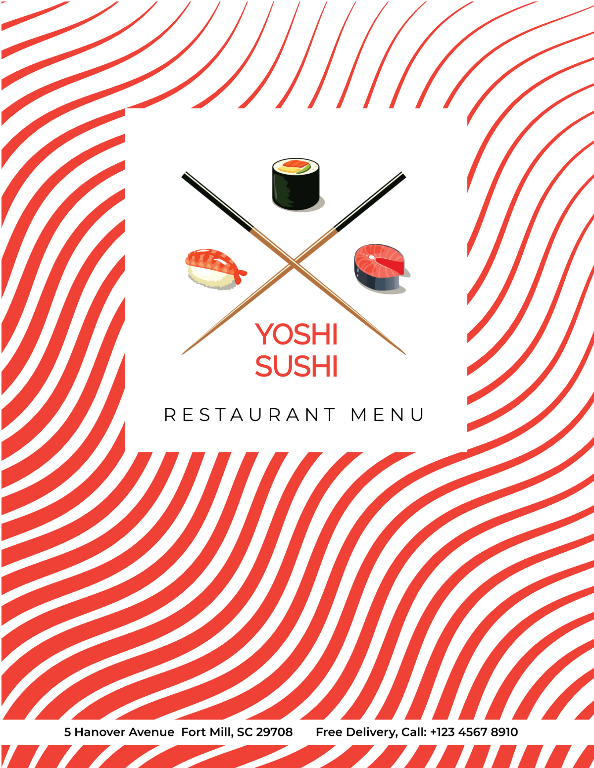 Sushi Restaurant Menu Template